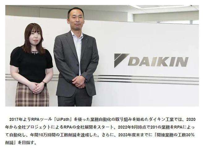 每年节省10万工时将201项业务实现自动化大金工业的RPA成功案例米乐M6 M6米乐(图1) 每年节省10万工时将201项业务实现自动化大金工业的RPA成功案例米乐M6 M6米乐(图1)