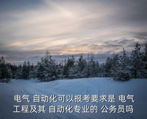 公务员电气自动化电气工科及其自动化专业可考公务员米乐M6 M6米乐(图1)